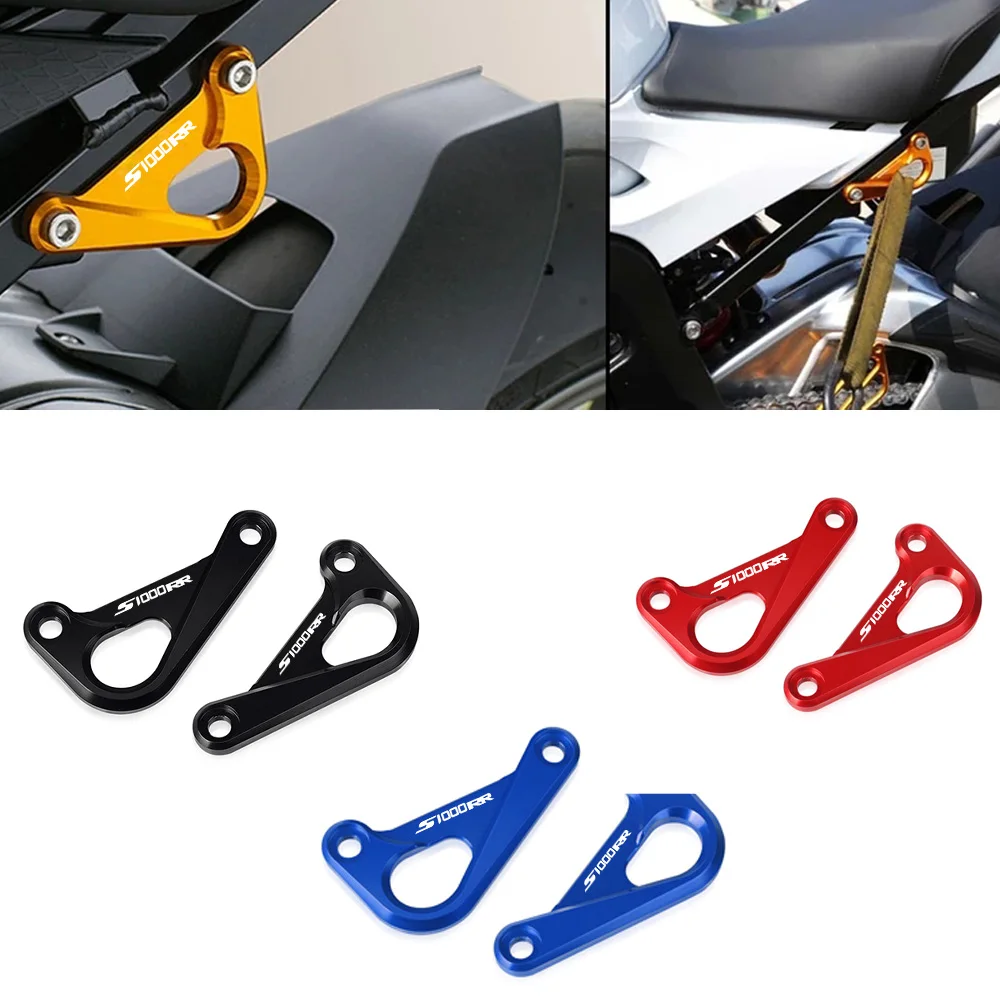 

For BMW S1000RR S 1000 RR 2009-2019 S1000 R S1000R 2014-2019 HP 4 2012-2014 Rear Subframe Racing Hooks Tie Down Holder Billet