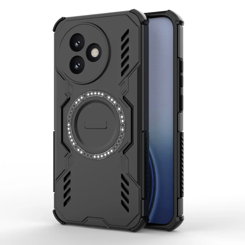 Shockproof Magnetic Adsorption Durable Phone Case with Heat Dissipation, PC+TPU Bumper Cover