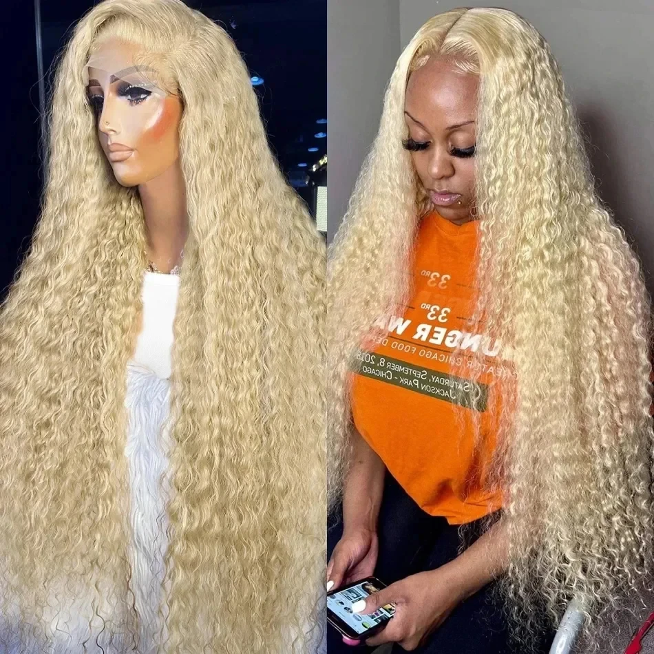 

Wiggogo 613 Blonde Lace Front Wig Curly Lace Front Human Hair Wig Deep Wave Frontal Wig Glueless Wigs 13X6 Hd Lace Frontal Wig