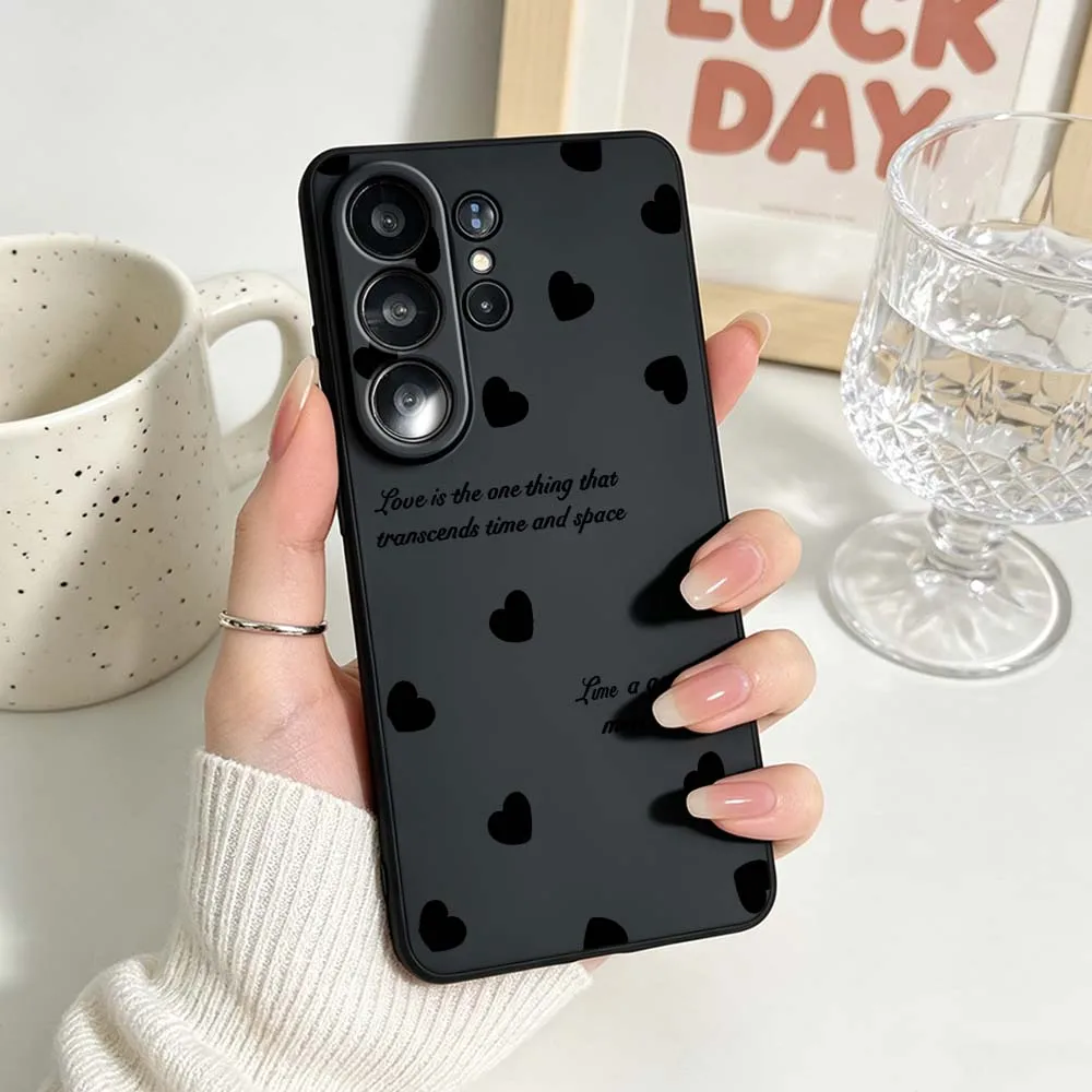Black Love Heart Design Premium Phone Case
