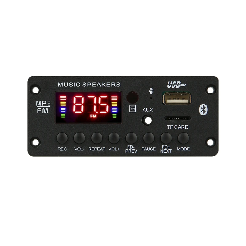 B96A-50W Amplifier 12V MP3 Decoder Board Bluetooth 5.0 25W Car MP3 Player USB Recording Module FM AUX Radio For Speaker