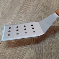 Spatule de cuisine en acier inoxydable, avec manche en bois, pelle à crêpes, Pot, spatule à frire, pelle à poisson, ustensiles de cuisine 5