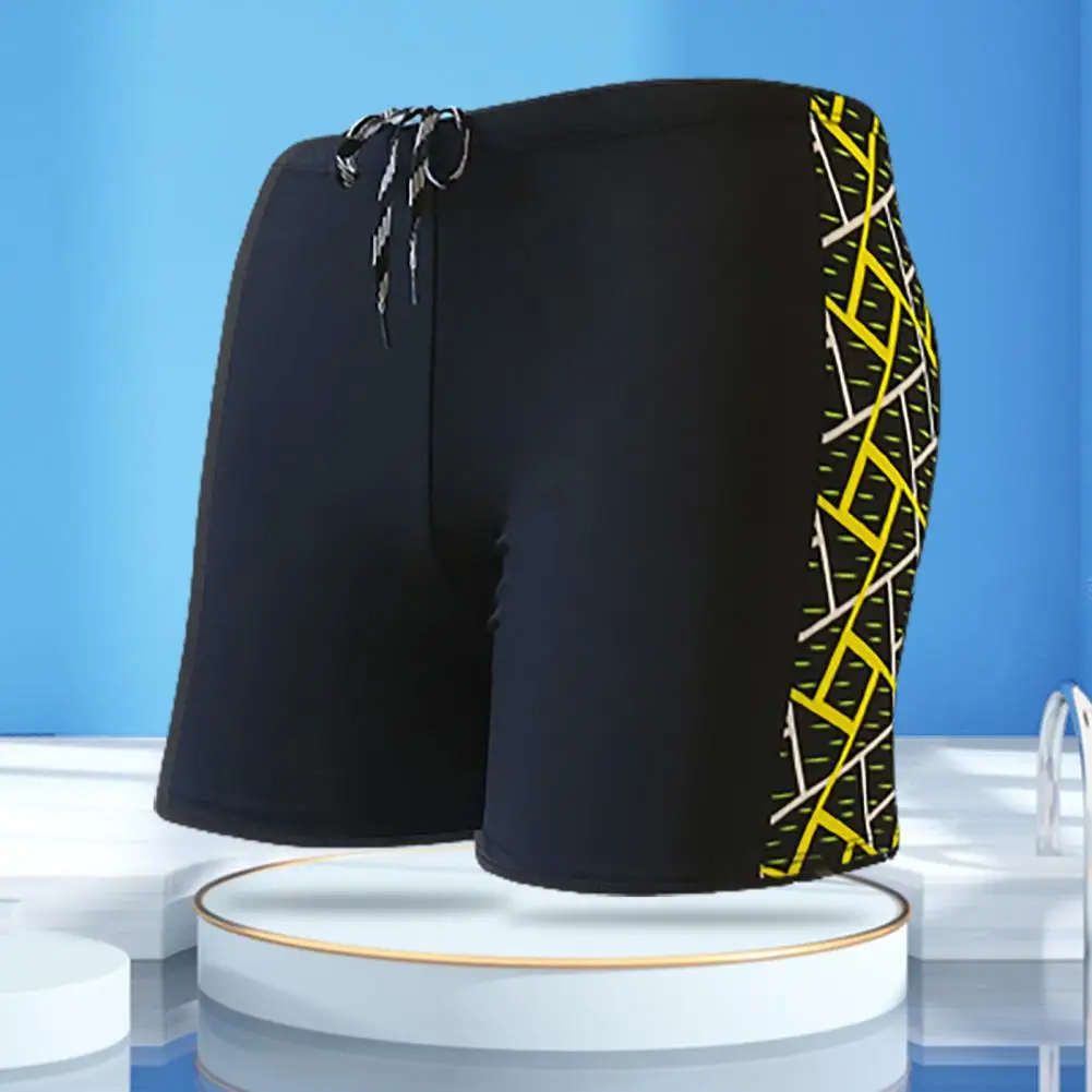 Inner Drawstring Mid-rise Swimming Trunks Lining Elastic Waistband Beach Shorts Men Shark Print Swim Shorts Beachwear