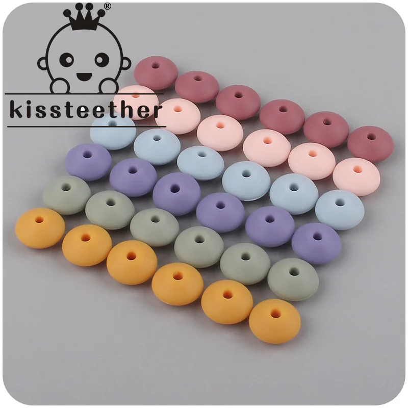 

Kissteether New Silicone Beads Abacus Spacer DIY Creative Soothing Baby Teether Necklace Pacifier Chain Bracelet Toy