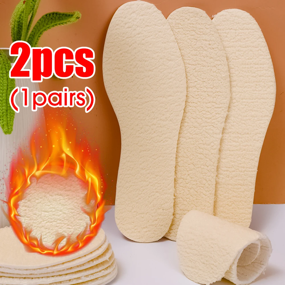 Natur Lämmchenfleece Sohlen Fraen Wanter waarm halen Sohlen Männer Weich Woll Verdickt Schongpad Kaschmir Schongasaz Thermo_voghion.com