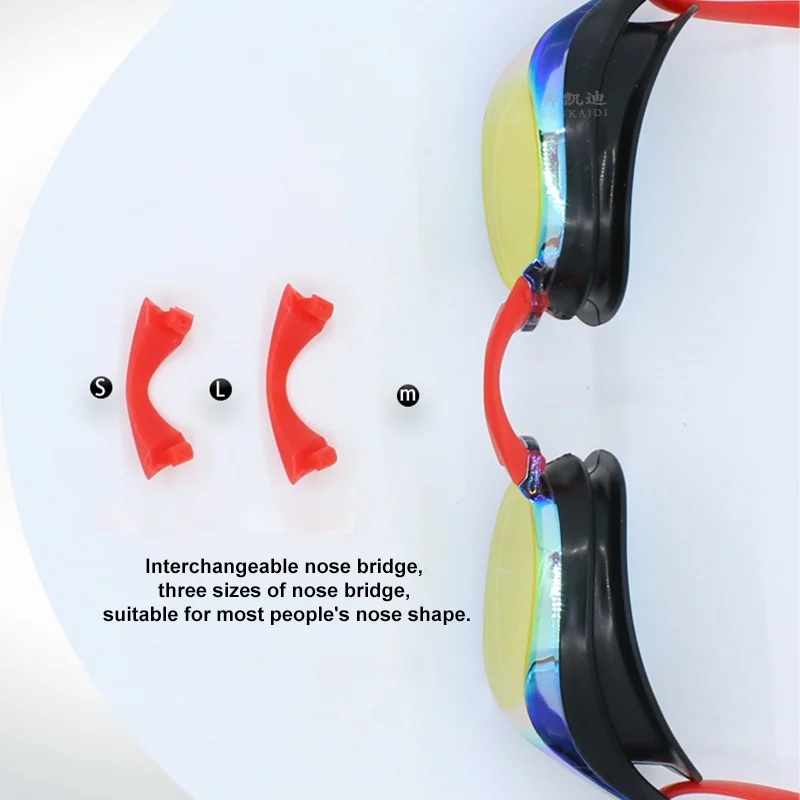 Professional competition goggles, electroplating, anti haze, waterproof, UV resistant, silicone, diving goggles, racing goggles. 6