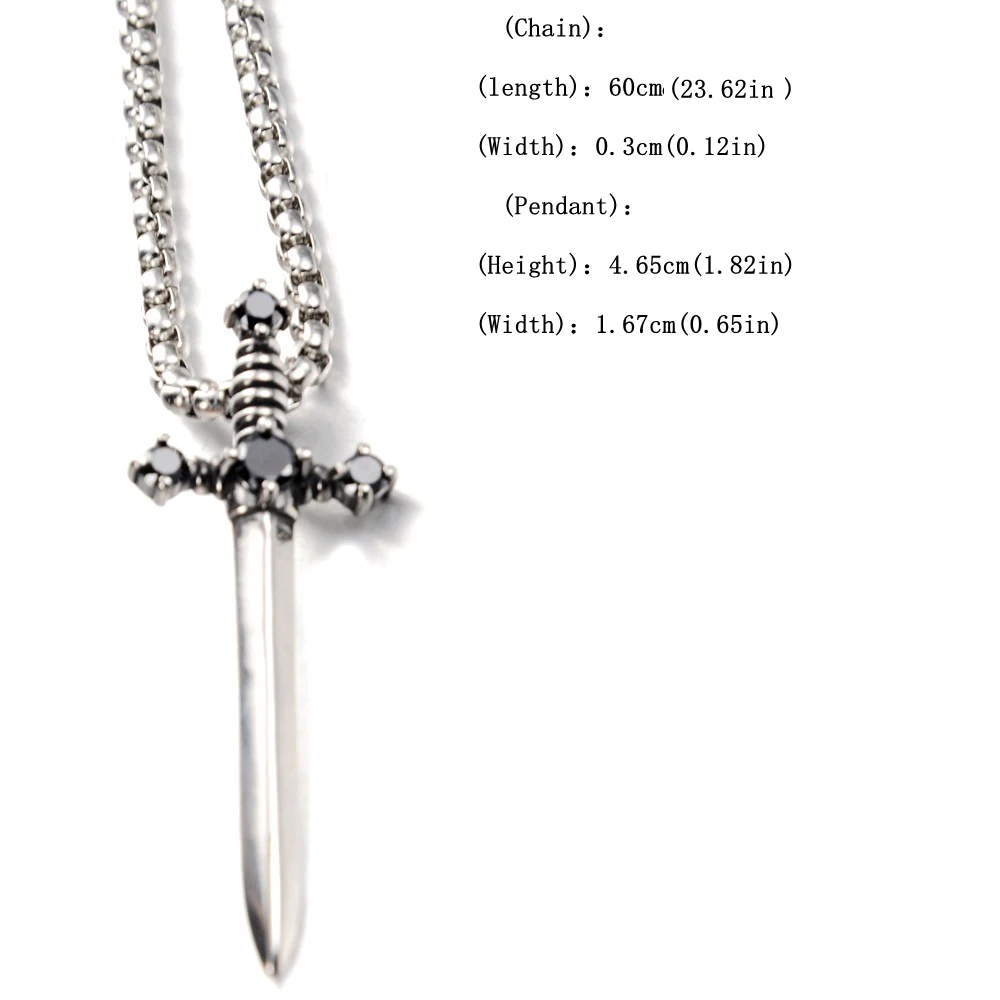 Collana con spada gotica in ACCIA INOSSIDABILE, collane Emo punk gotiche grunge, gioielli gotici regalo di gioielli di Natale di Halloween per le donne 36 Collana con spada gotica in ACCIA INOSSIDABILE, collane Emo punk gotiche grunge, gioielli gotici regalo di gioielli di Natale di Halloween per le donne 36