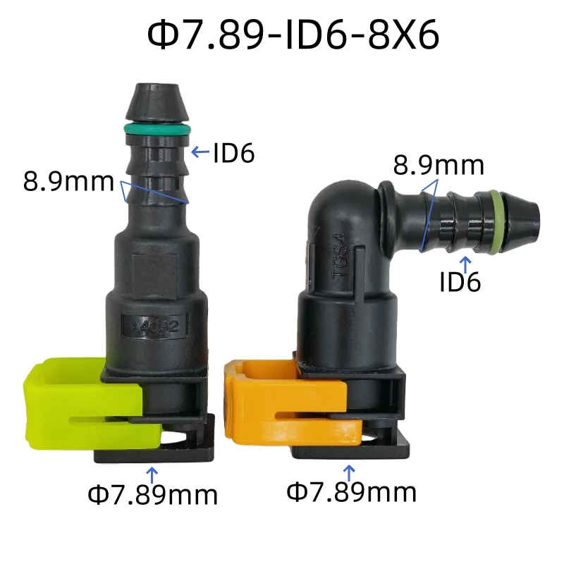 7,89 mm 7,89 ID6 180 90 Grad 5/16 Kraftstoffrohr-Buchsenanschluss Auto-Kraftstoffleitung Schnellanschluss für PKW 2 Stück pro Packung