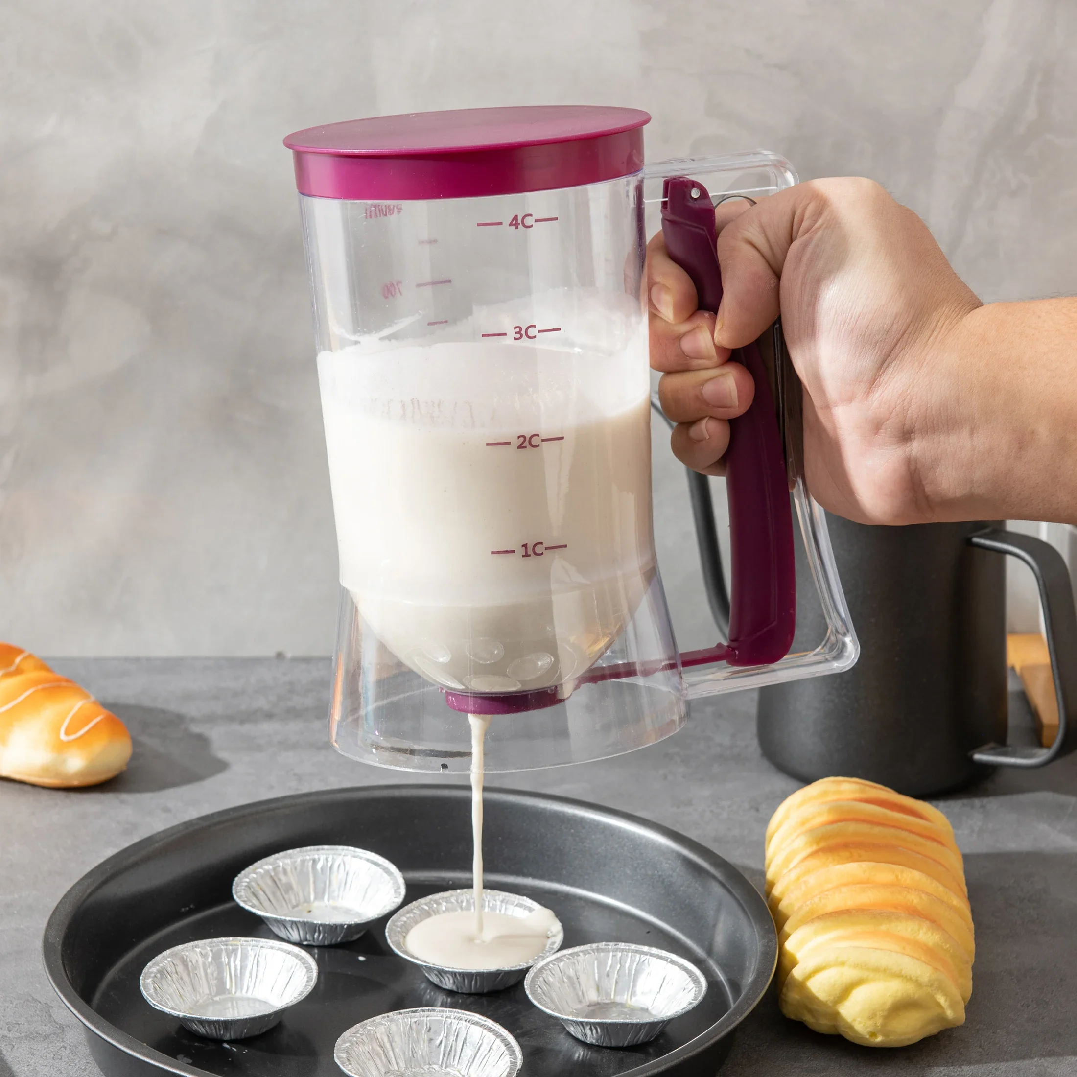 separator cup cake batter box packaging minimalist handheld 1PC