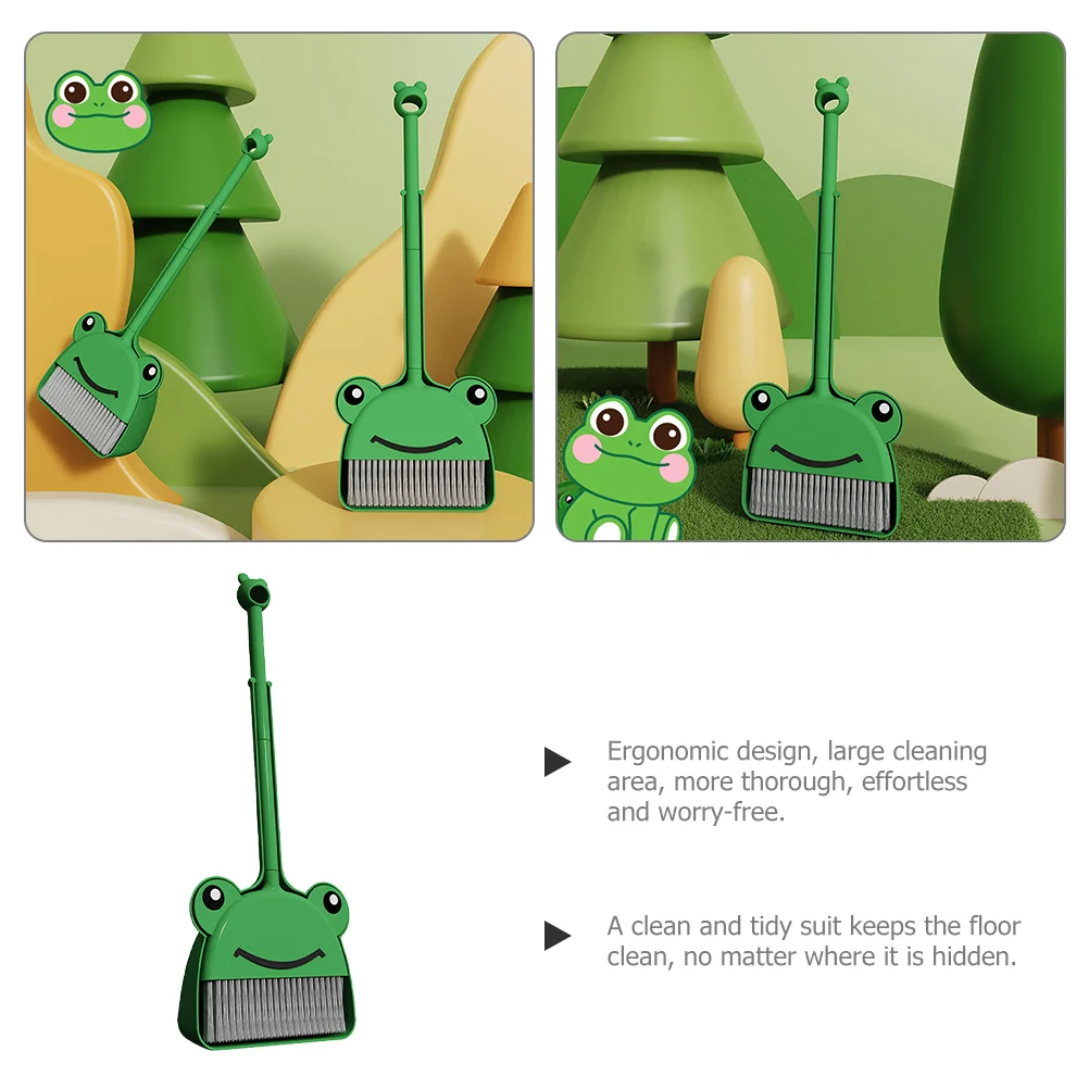 Mini juguete para niños, juego de recogedor, herramienta de limpieza de guardería de padres, juego de rol de dibujos animados, Kit de plástico para niños pequeños