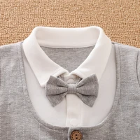 Long Sleeve Baby Boys Gentleman Suits Outfit Infant Clothes Toddler Onesie Costume Romper Jumpsuit 100% Cotton Spring and Autumn 3