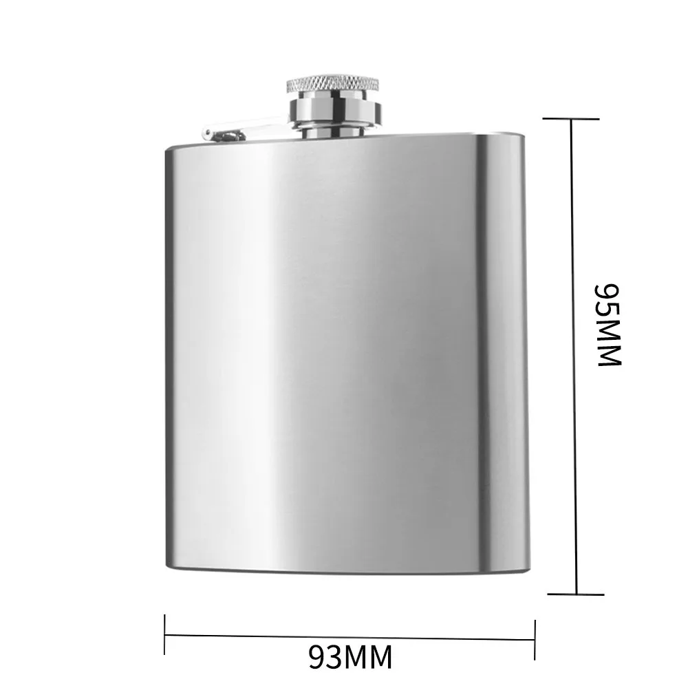 6/7/8oz 304 Food Grade Portable Stainless Steel Hip Flask Set Whiskey Vodka Wine Pot Alcohol Drinking Pocket Bottle Outdoor