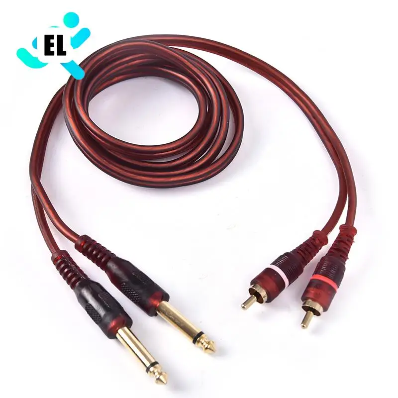 

Новое поступление, 1 шт., кабель 1,5 м, двойной RCA штекер-двойной 6,35 мм, 1/4 дюйма, мужской миксер, аудио кабель, магнитный