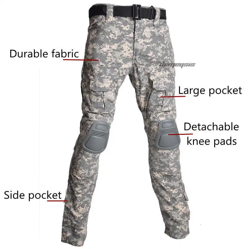 Hunting Clothing Set Camouflage Suit Tactical Uniform Combat Elbow Knee Pads tactical suit,combat uniform 12 Colors
