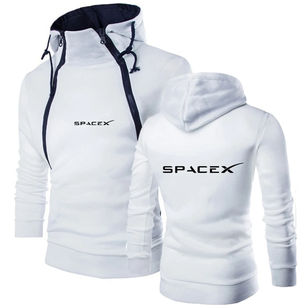 New SpaceX Space X Logo 2023 Spring and Autumn Men's Sweatshirt Solid Color  Long Sleeve Loose Zipper Hoodie Jacket - AliExpress