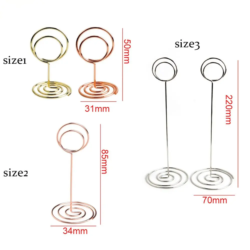 1pc Metallic Rose Gold Paper Clamp Desktop Decoration Table Numbers Holder Place Card Clamps Stand Photos Clips