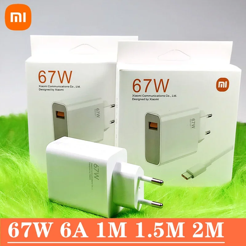 

Оригинальное зарядное устройство Xiaomi 67 Вт с европейской вилкой, адаптер для быстрой зарядки, 1 м, 2 м, 6 А, кабель Poco X3 GT, кабель для быстрой зарядки типа C, кабель Mi 11 Pro Ultra 12x