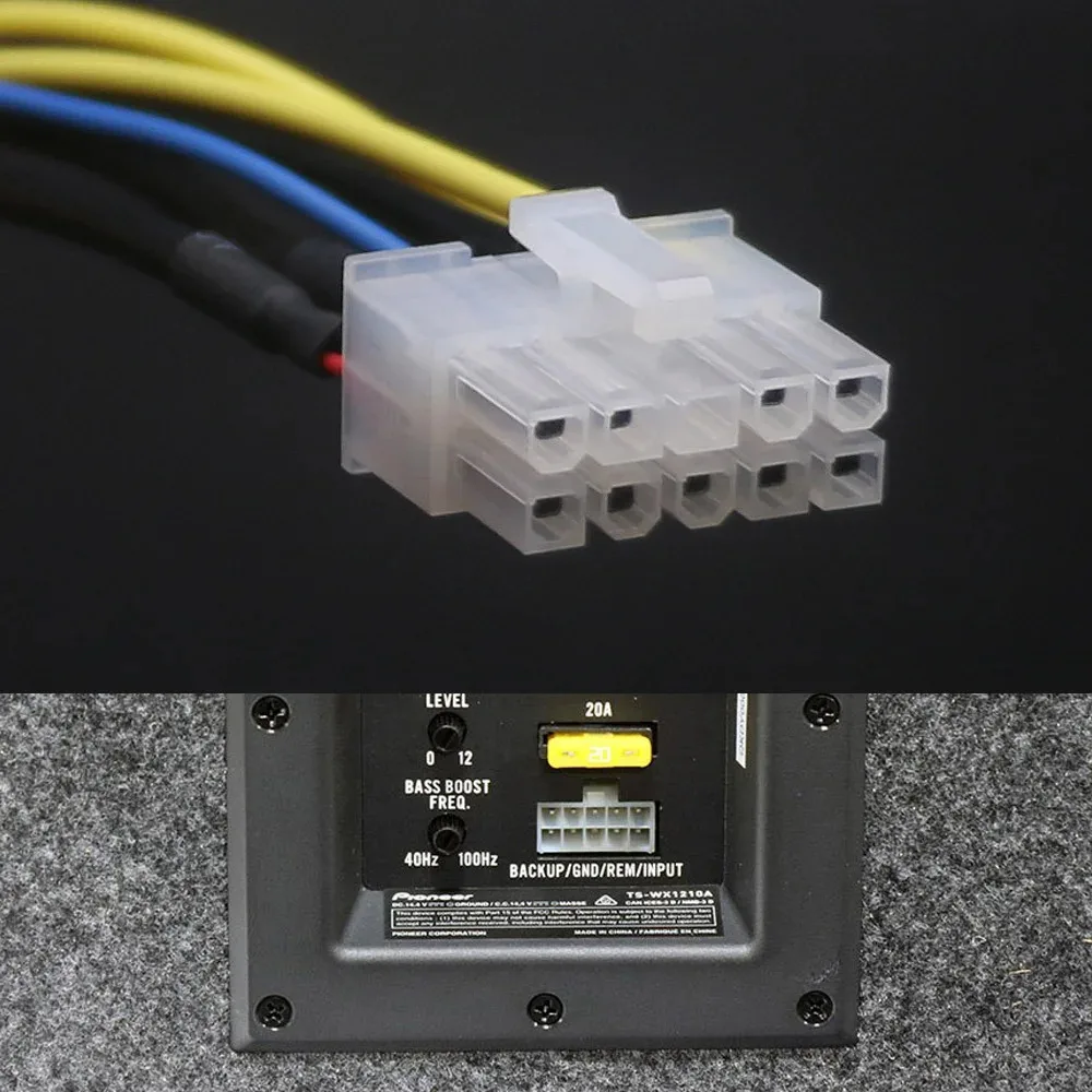 10 pin auto stereo verstärker power harness sub-woofer rca stecker für pionier TS-WX1210A TS-WX101A TS-WX300TA TS-WX300A TS-WX400DA – Detail 13