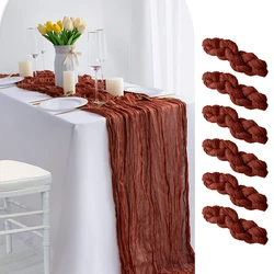 Set of 6 Cheese Cloth Table Runner Gauze Crepe Rustic Wedding Table Decoration Party Farmhouse Tabledecor House Warming Easter