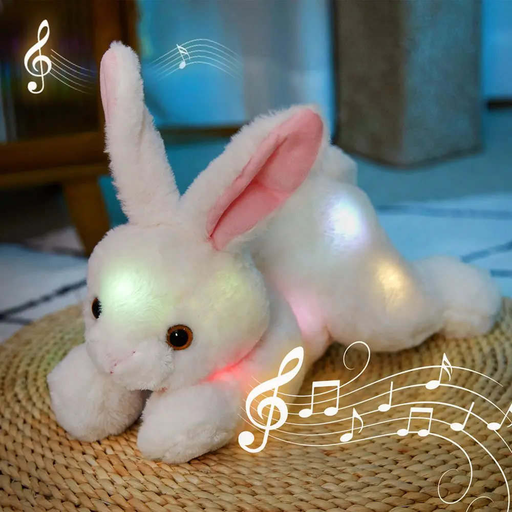 38cm LED Light Musical Glow Stuffed Animals Bunny Rabbit Luminous Toys Gift for Girls Soft Cute Colorful Plush Toy Kids plush toy