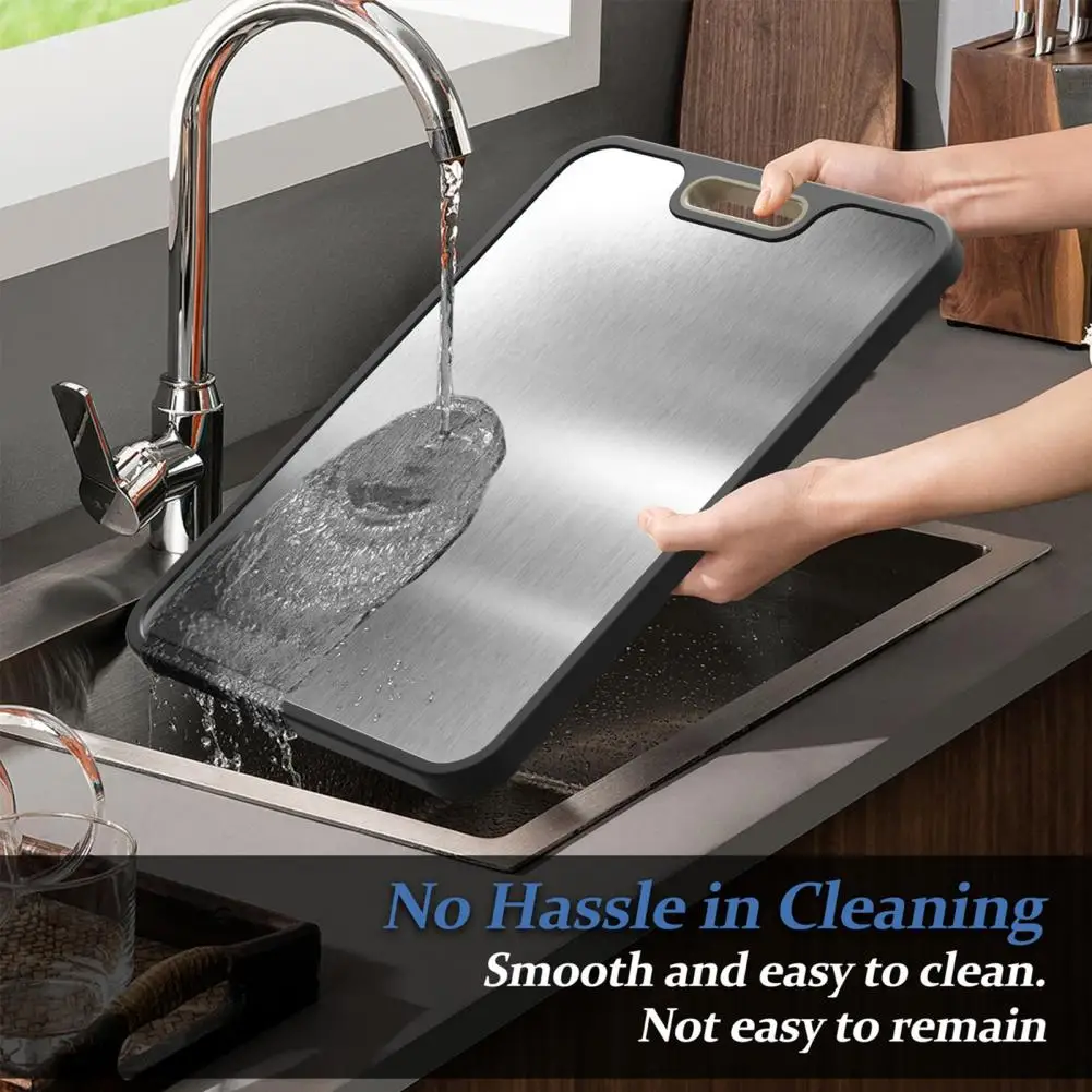 38*26cm Titanium Cutting Board Double Sided Chopping Board Juice Tank Garlic Grinding Kitchen Essential For Home Outdoor Cooking