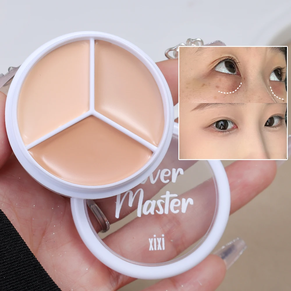 3 Colors Concealer Palette Correcter Face Contour Moisturizing Full Cover Acne Spot Dark Circles Concealer Cream Korean Makeup