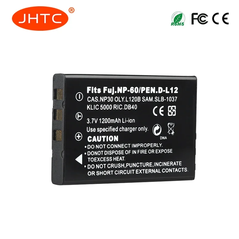 Battery 1200mAh NP-60 FNP60 SLB 1137 1037 CNP-30 K5000 D-Li2 Li-20B For Fujifilm F50I F501 F401 F402 ZOOM F410 F60 NP60 camera battery