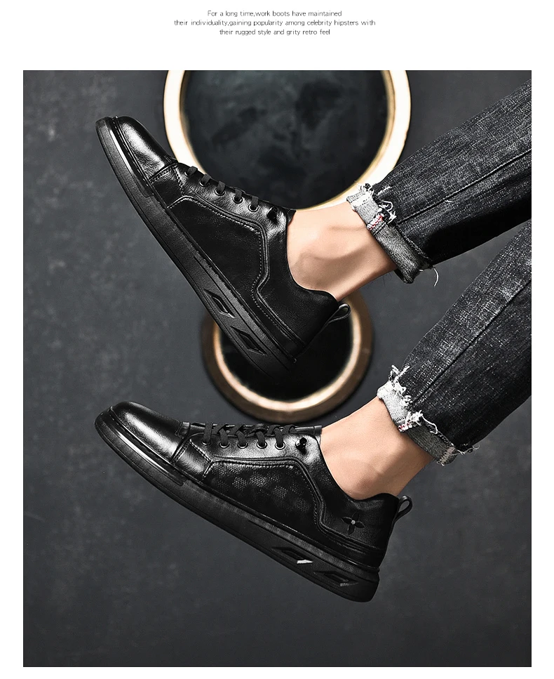 Echtes Leder Höhe Zunehmende Männer Schuhe Italienische Designer Casual Schuhe Outdoor SkateBoard Wohnungen Lift Turnschuhe Aufzug Sport – Detail 11
