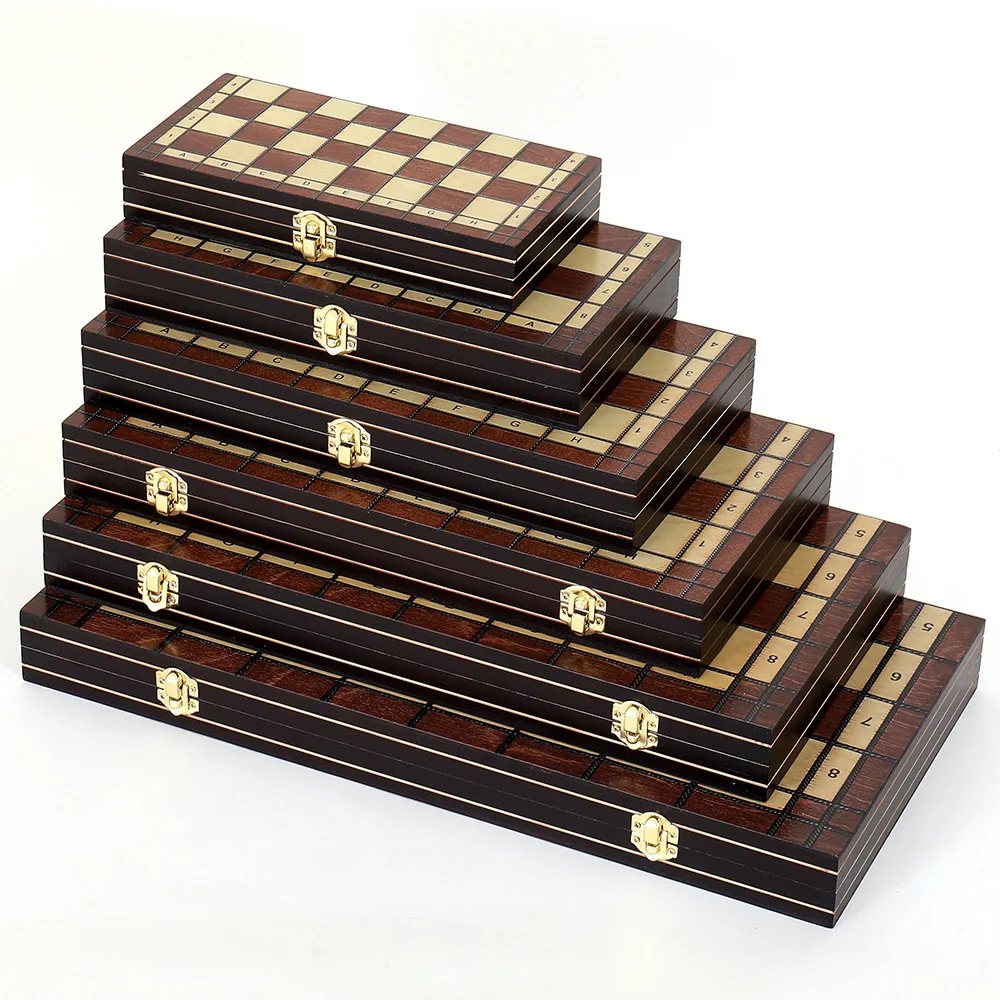 49/44/39/34/29/24CM Magnetic Foldable Wooden Chess Set for Kids & Adults Double Queens Brain-Teaser Board Game Toy