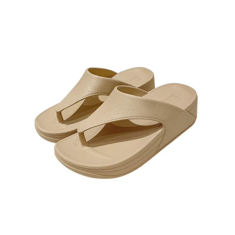 여성 여름 캐주얼 미끄럼 방지 방수 실내 겉옷 증가 해변 플립 플롭 부드러운 바닥 클립 온 슬리퍼