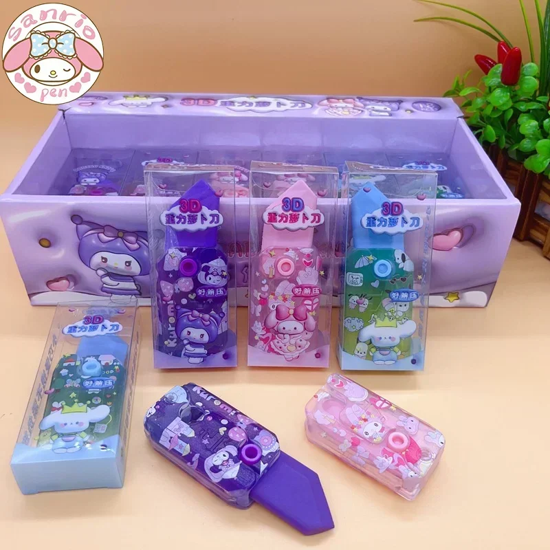 

9/18 шт. Sanrio мультяшный ластик анимация Kawai Kuromi Cinnamoroll 3d нож для моркови карандаш ластик канцелярские подарки Детские игрушки