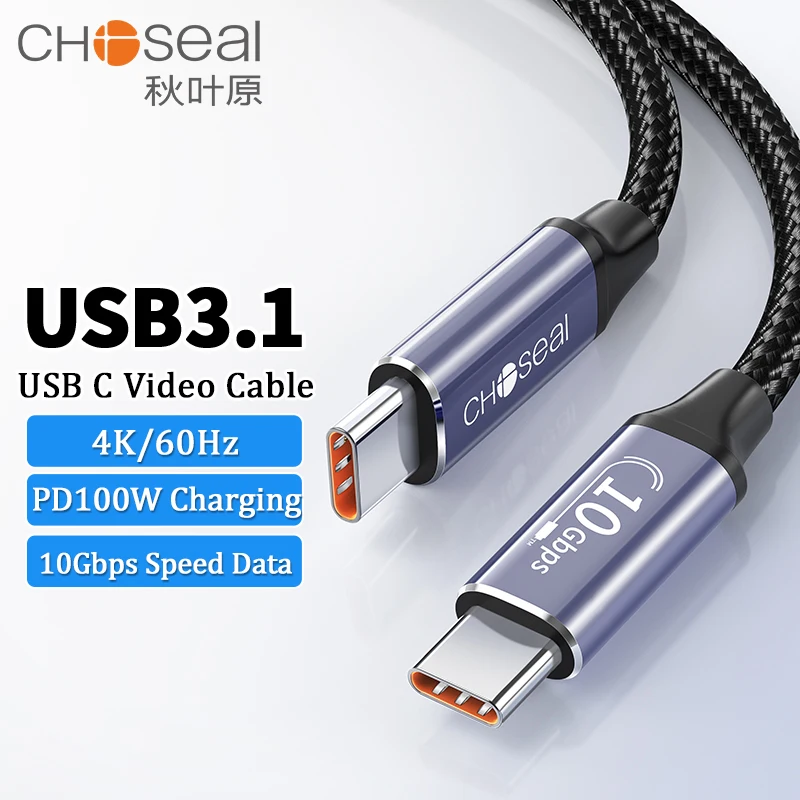 Cavo Choseal Da Usb C A Usb C 3.1 Gen 2 Cavo Video Usb C Per Trasferimento Dati Da 10Gbps Ricarica Rapida Pd Da 100W Per Thunderbolt Macbook Pro