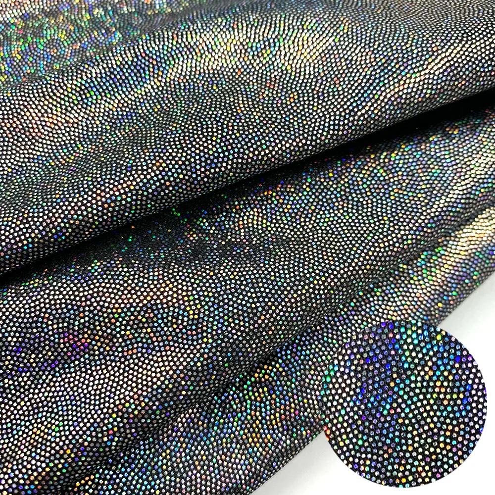 Glitter Laser Iridescent Holographic Polyester Fabric for Decor and DIY Projects