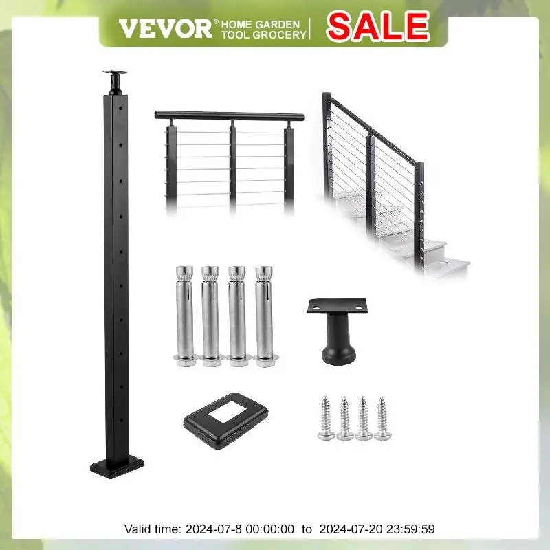 

VEVOR Handrail Post Cable Railing Post Level Deck Stair Post Stainless Steel Brushed Deck Railing with Mount Stair Railing Kit