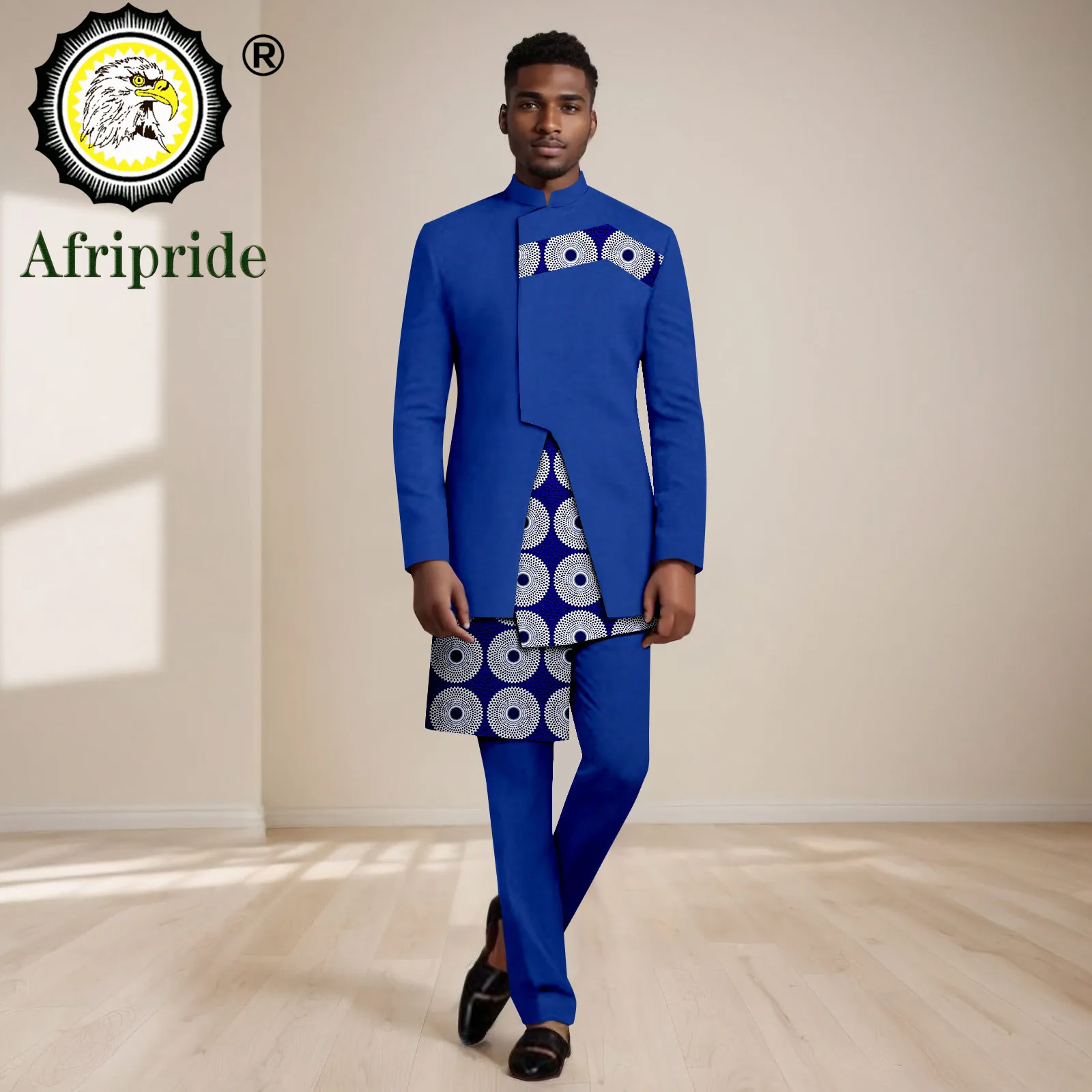 

African Clothes for Men Slim Fit Full Sleeve Print Blazer Pants 2 Piece Set Dashiki Outfits Bussiness Suits Formal Wear 2416048