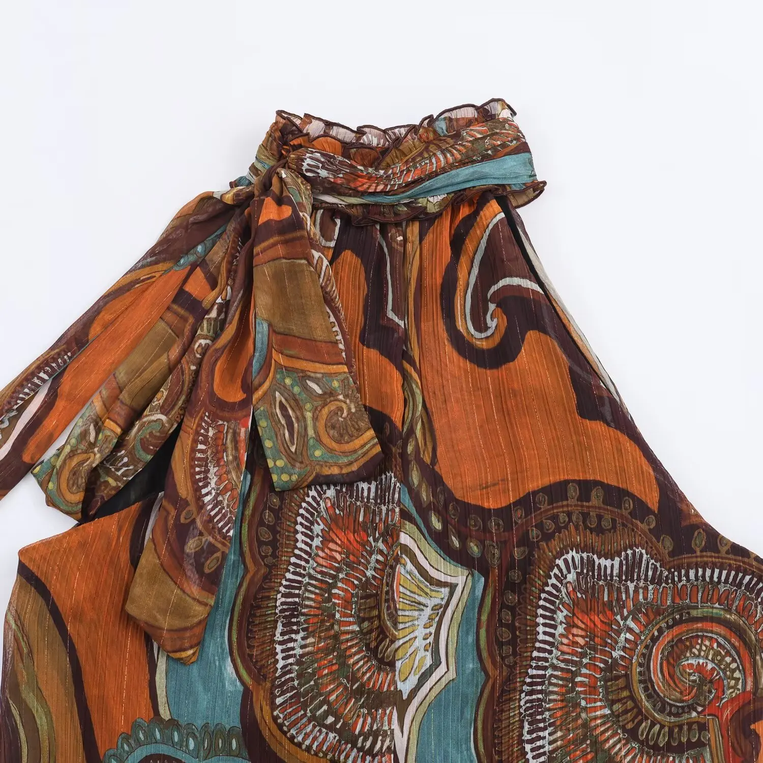 Women Spring Summer Asymmetrical Printed Bow Tops Female Fashion Causal Halter Sleeveless Party Tops High Street Printed Tops