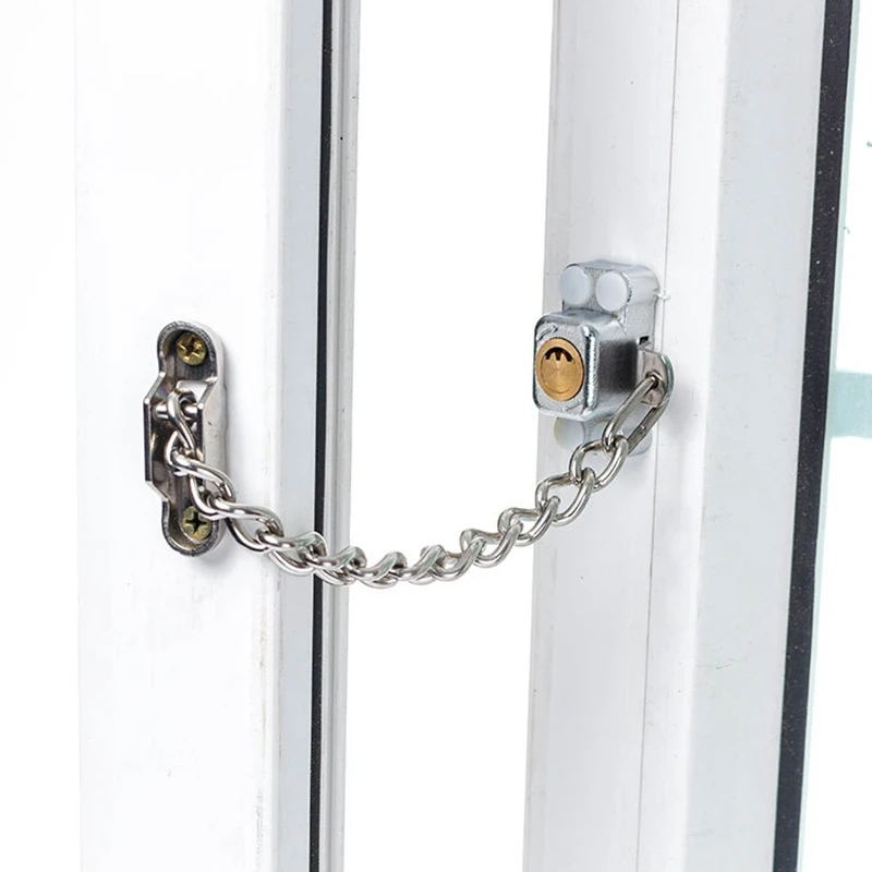 Window Security Chain Lock Door Restrictor Child Safety Stainless Anti-Theft Locks For Home Sliding Door Furniture Hardware 7