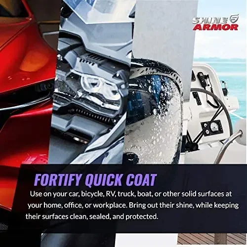 SHINE ARMOR Fortify Quick Coat Ceramic Coating Car Wax Polish Spray Waterless Car Wash Wax Hydrophobic Top Coat Polish