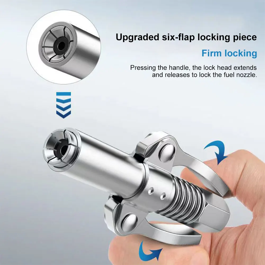 Grease Gun Coupler 10000 PSI Leak-Free Grease Nozzle Two Press Quick Release Grease Oil Pump Tip Easy To Push Lubrication Tool