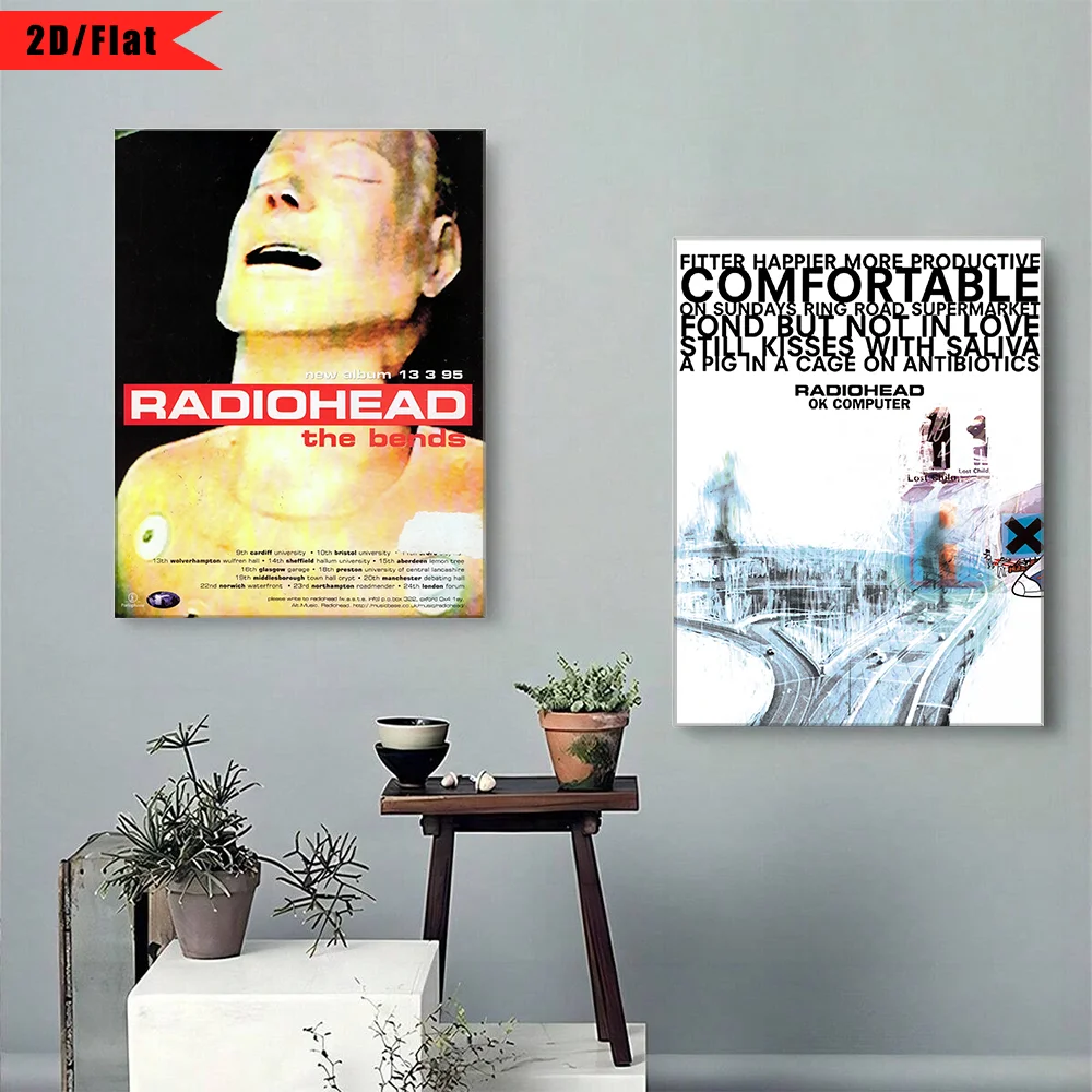Scandinavian Classic Vintage Wall Art Rock Band Radiohead