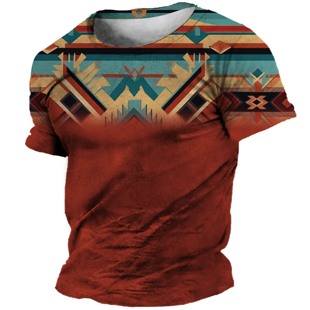 3D Printing Retro Fashion Short Sleeved T-shirts for Men Women Children