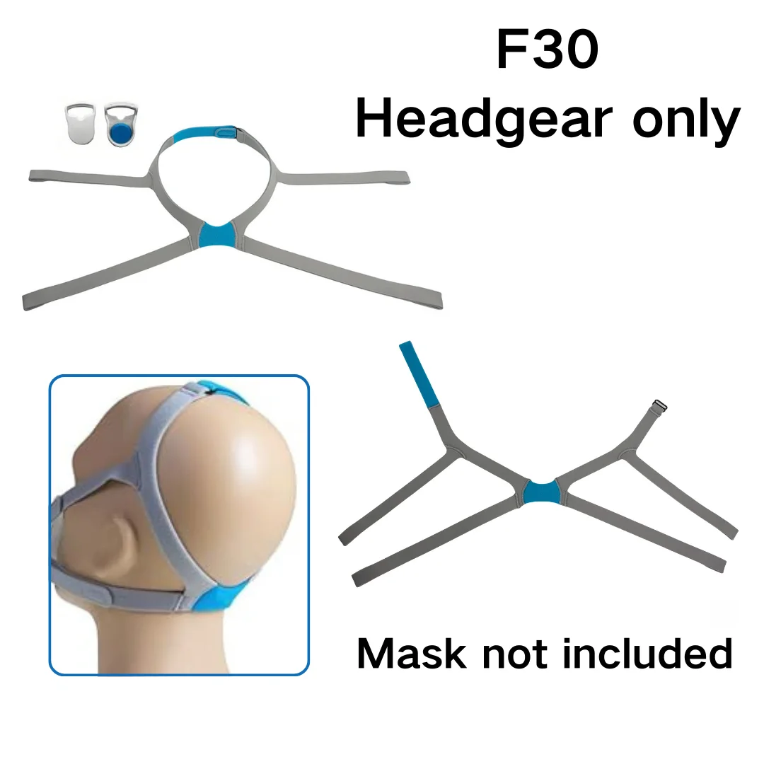 Headgear Strap Compatible With Airfit F30 CPAP Mask, Headgear Replacement For Resmed F30, Adjustable Home Ventilator Mask Headband With Two Clips, Standard Size