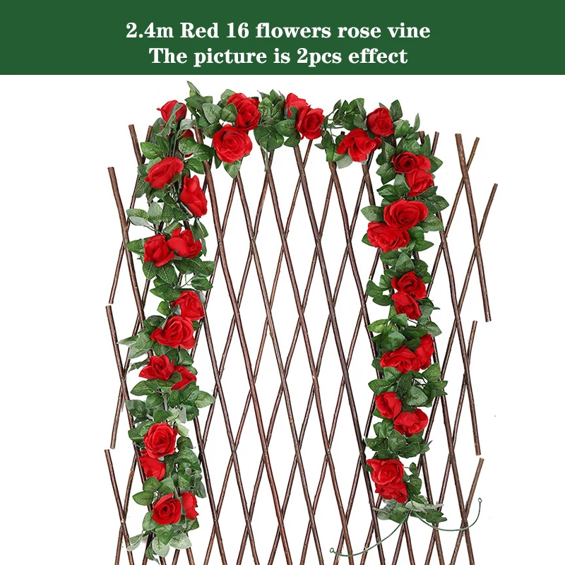 Silk Artificial Rose Vine Hanging Garland for Elegant Wall and Home Decoration