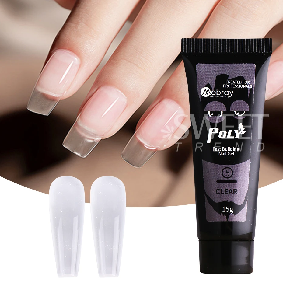 5pcs Extension Nail Gel Set Kit Quick Building Gel Acrylic White Clear Nude Construction UV Finger Prolong Tools Gel Nail Polish