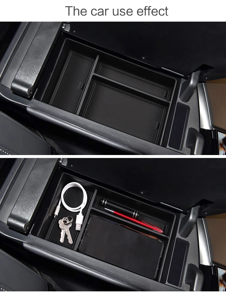 Smabee für Lexus NX 2022-2026 260 350h 450h/ 2021 2022 RZ EV Mittelkonsole Armlehnen-Aufbewahrungsbox Ablage Zubehör Ordnungssystem SCHWARZ – Detail 4