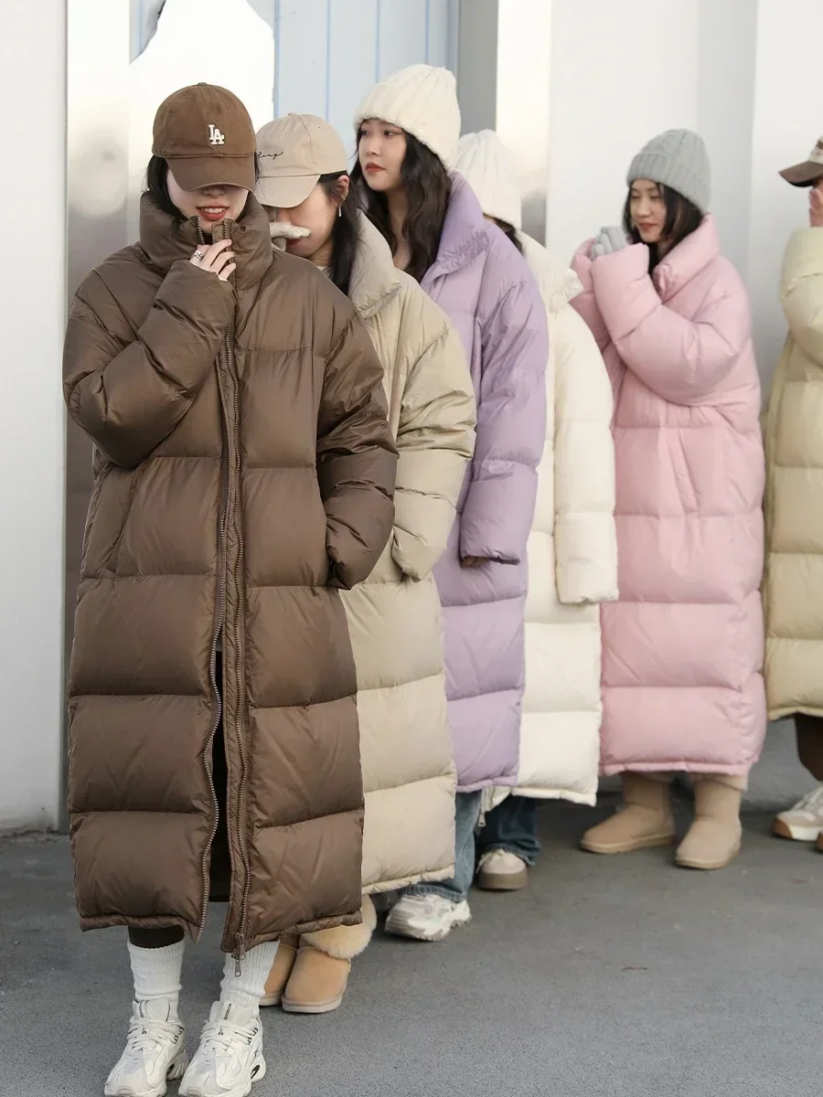CHIC VEN Women Down Coats New Long Thick Warm Down Jackets Overcoat White Duck Down Loose Casual Jacket Autumn Winter 2023 3