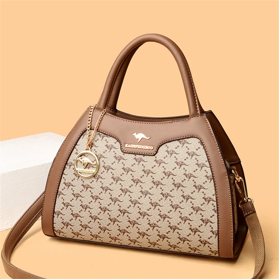 Large Capacity Petal Rhombus Pattern Handbags Pu Leather Shoulder Messenger Bag Luxury Designer Crossbody Bags for Women Totes