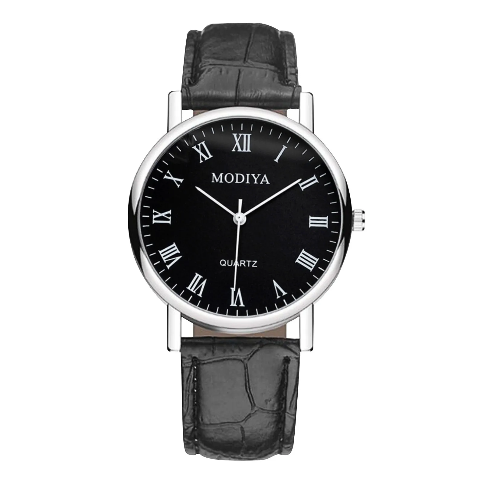 

Simple Fashion Men'S Watches Luminous Round Wristwatches Leather Strap Waterproof Skeleton Watch Waterproof Wristwatch Часы