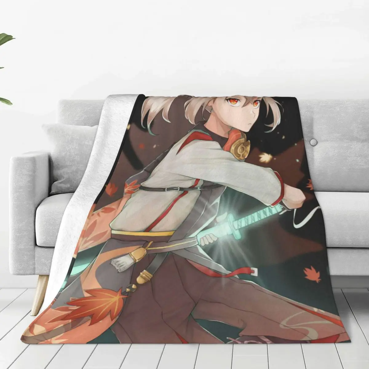

Kazuha Genshin Impact Blanket Super Warm Flannel Fleece Throw Blankets for Bedding Sofa Blankets
