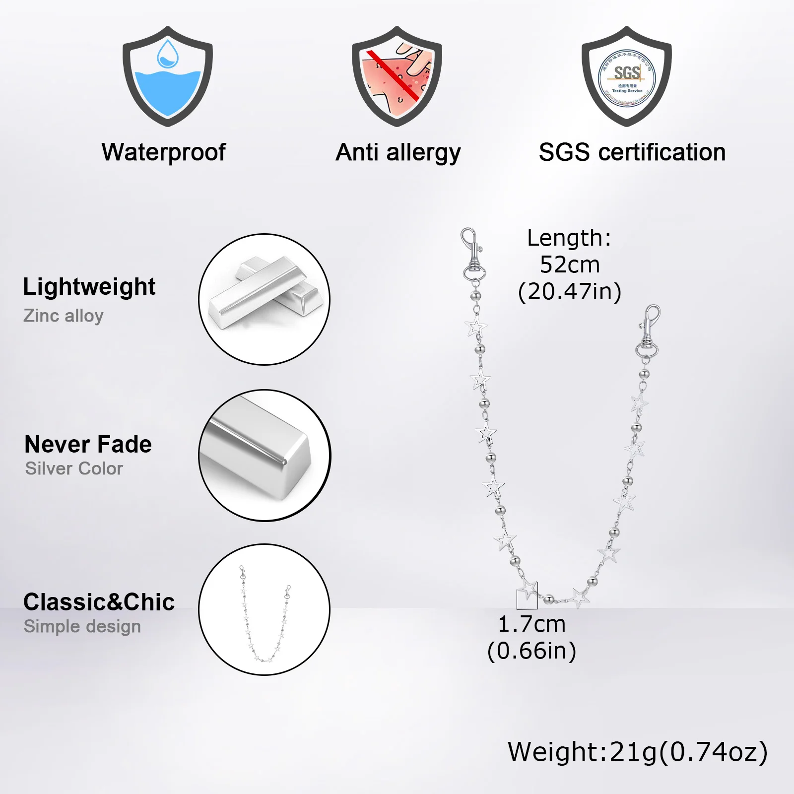 سلسلة سراويل هيب هوب المعدنية للرجال والأولاد، سلس...